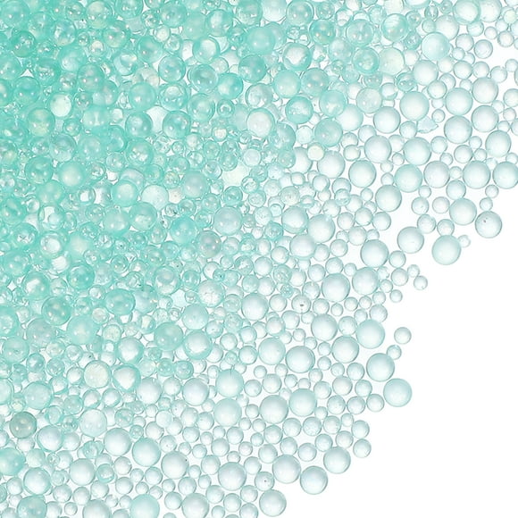 Uxcell Resin Bubble Beads, Tiny Iridescent No Hole Mini Glass Bubbles for DIY Crafting Mint Green