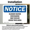 thumbnail image 3 of (2 Pack) Sudden Water Discharge May Occur Avoid This Area OSHA Notice Sign, 3 of 7