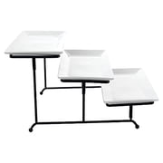 Elama 3 Tier Rectangular Plate Porcelain Serveware Set