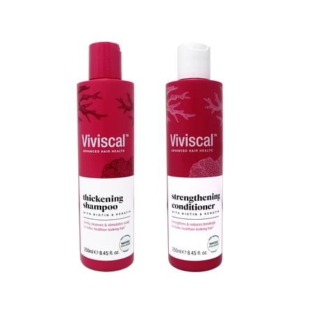 Viviscal Thickening Shampoo & Strengthening Conditioner Set with Biotin & Keratin, 8.45 oz Each