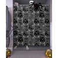 thumbnail image 3 of Halloween Black White Skulls Flowers Shower Curtain Set ，Waterproof Fabric Shower Curtains Shower Curtains for Bathroom,Bathroom Decor 36"x72", 3 of 6