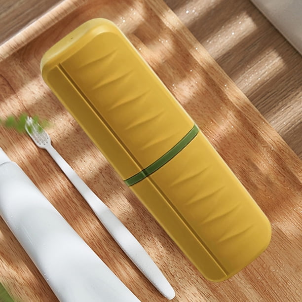 Estuche portátil para cepillos de dientes, tubo transpirable y lavable, vaso protector a prueba de golpes, diseño ideal para viajes, ideal para gimnasio y oficina, almacenamiento higiénico,
