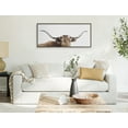 thumbnail image 5 of Kate and Laurel Sylvie Texas Longhorn Framed Canvas Wall Art by The Creative Bunch Studio, 18 x 40, Gray, Panel Print Farmhouse Animal Art, 5 of 6