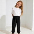 thumbnail image 4 of WAVSUF Girls Jogger Pants Straight Fit Elastic Waist Ice Silk Knitted Summer Daily Active Sweatpants Black Size 12, 4 of 6