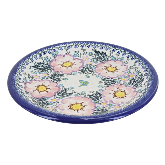Blue Rose Polish Pottery Apple Blossom Dinner Plate