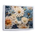 thumbnail image 2 of Designart "Collage Of Vibrant Blue And White Zinnias I" Zinnias Floater Framed Wall Art Prints, 2 of 5