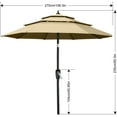 thumbnail image 3 of ABCCANOPY 9FT 3 Tiers Patio Umbrella With Crank Handle, Khaki, 3 of 6