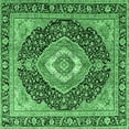 thumbnail image 1 of Ahgly Company Indoor Square Medallion Emerald Green Traditional Area Rugs, 4' Square, 1 of 4