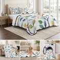 thumbnail image 6 of Twin XL Quilt Set 68''x98'', Colorful Leaf Lightweight Summer Bedspread Coverlet Set with 2 Pillow Shams, Summer Botanical Pastoral Spring Breathable All Season Quilt Bedding for Dorm/Guest Room, 6 of 9