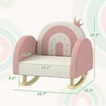 thumbnail image 5 of Kids Furniture Qaba Kids Rocking Chair, Princess Crown Toddler Chair, Children's Armchair Rocker with Rainbow Backrest for Bedroom, Playroom, Pink,Baby Nursery Furniture, 5 of 8