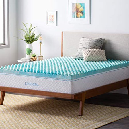 Linenspa Convoluted Gel Swirl Memory Foam Mattress Topper - King, 3"