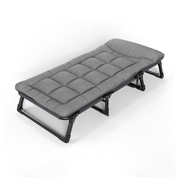 wirlsweal Camping Cot, Adjustable 4-Position Adults Reclining Folding Chaise with Pillow, Outdoor Lounge Chair Sleeping Cot Bed, Perfect for Office, Pool, Beach, Patio