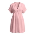 thumbnail image 7 of XuJwPNcy Womens Summer Dresses V Neck Short Sleeve Tshirt Dress Flowy Knee Length Beach Dresses Travel Vacation Outfits, 7 of 7