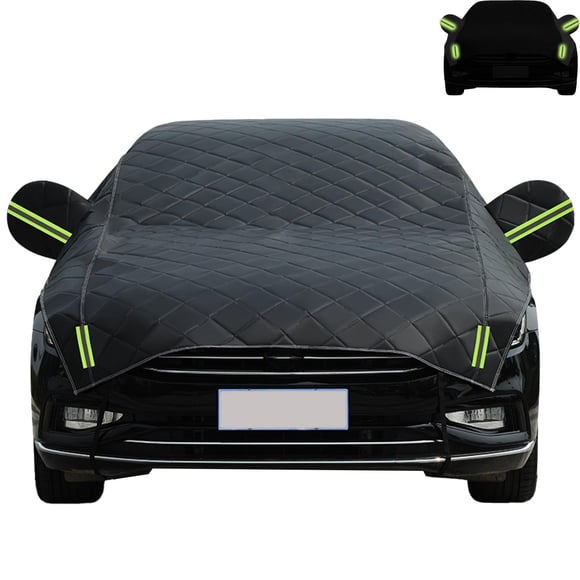 Hail Car Cover for Sedan - Multi-layer Padded, Heavy Duty Waterproof with Reflective Strips, Black