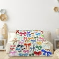 thumbnail image 5 of Rainbow Bow Blanket Trendy Preppy Blanket Coquette 60"x80" Flannel Soft Cute Bow Decor Lightweight Aesthetic Plush Room Decor for Sofa Couch Travel Bed Christmas Halloween Decoration, 5 of 8