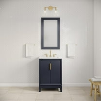Water Creation Elizabeth 24" Wood Single Bathroom Vanity in Blue/Satin Gold