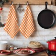 thumbnail image 6 of Orange Kitchen Towels Set of 3, Country French Rustic Buffalo Plaid Modern Art Absorbent Dish Towels for Kitchen, Microfiber Hand Towel, Quick Drying Tea Towel for Cleaning Decorative Dishcloths, 6 of 7