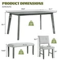 thumbnail image 2 of Harper & Bright Designs 6 Pieces Dining Room Table Set, Rustic Farmhouse Dining Room Rectangle Table with 4 Upholstered Chairs and Bench, Solid Wood Kitchen Dining Table Set for 6, Gray, 2 of 18