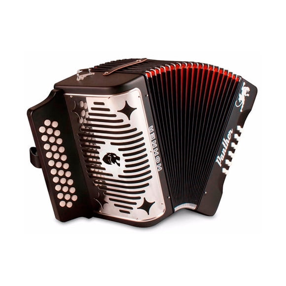 Acordeón DIATONICO HOHNER PANTHER A4840 FA-SIB-MIB 31 BOTONES 12 BAJOS NEGRO mate