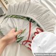 thumbnail image 4 of Cal.King Size Fitted Sheet Set - Christmas Cardinal 3 Piece Bedding Sets 16" Deep Pocket Fitted Sheet with 2 Pillowcases, Xmas Winter Pine Flower Berry on Linen Brushed Microfiber Hotel Bed Sheets, 4 of 9