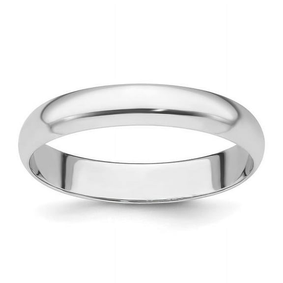 Platinum Solid Polished Half Round Lightweight 4mm-Half-Round Featherweight Band Ring Size 10.5 -  Jewelry Gift for Mom