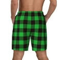 thumbnail image 4 of Gaeub Buffalo Plaid Green Black Mens Swim Trunks Stretch Beach Shorts Quick Dry for Men Swim Shorts Swimwear with Pockets- 3X-Large, 4 of 9
