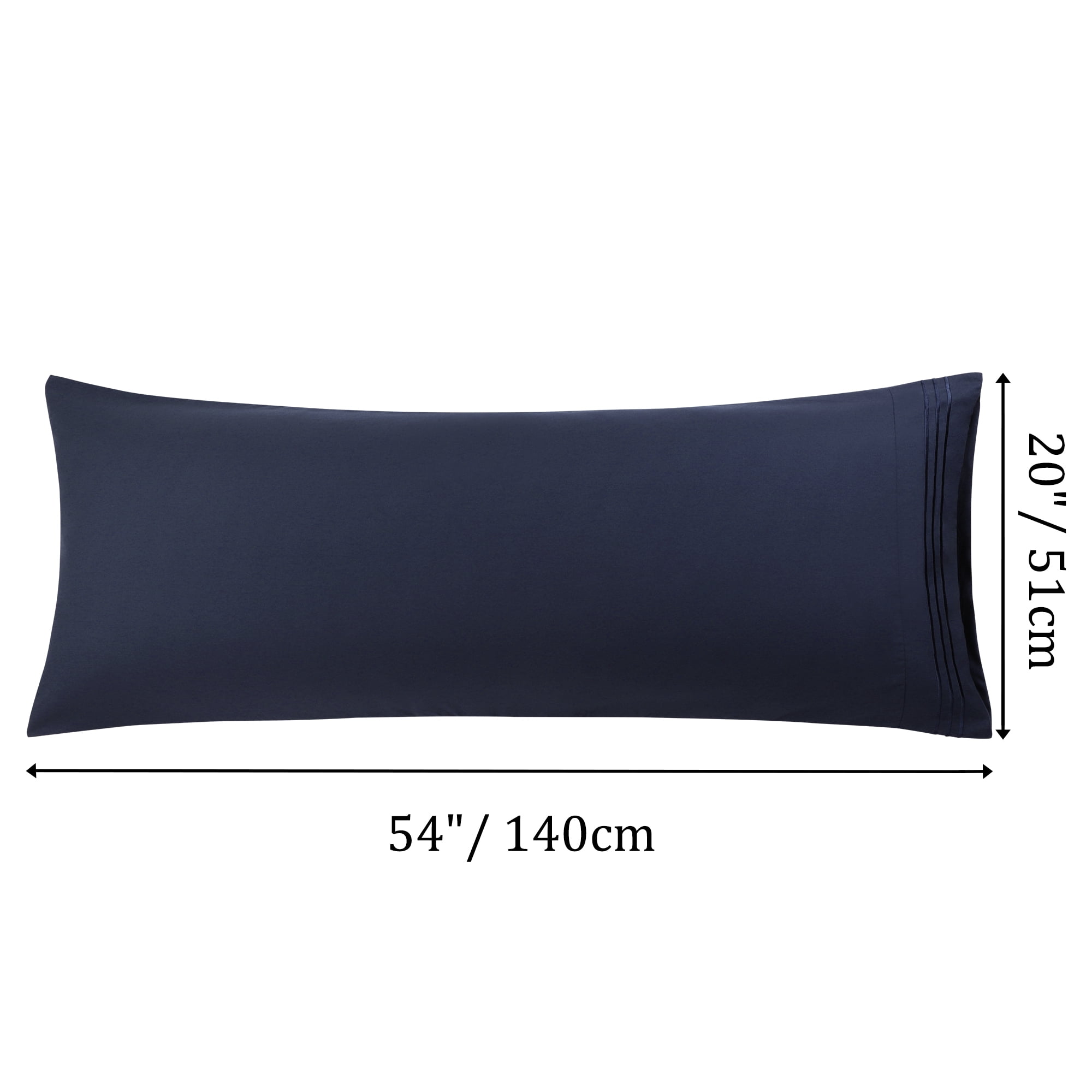 Unique Bargains Polyester Soft Zipper Closure Body Pillowcases 2 Pcs Navy 20"x54"