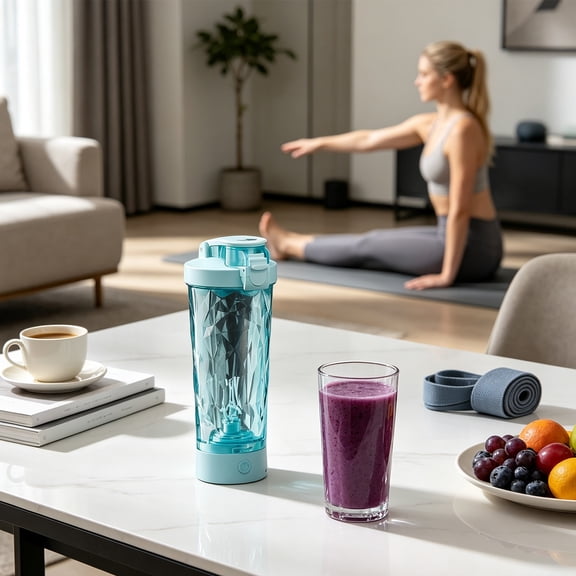 Rechargeable Electric Shaker Bottle, Plastic, For Home, Gym, Office, USB Powered Mixing Cup, Style D