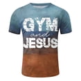 thumbnail image 5 of TrendOFT Mens Graphic Tees Jesus Religious Graphic Print Short Sleeve Crew Neck Loose Casual Fashion Men's T-Shirts Orange M, 5 of 5
