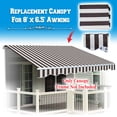 thumbnail image 2 of Sunrise Outdoor 8' x 6.4' Replacement Canopy for Manual Yard Retractable Patio Deck Awning Sunshade （Cover Only, Frame is not Included）-Brown with White, 2 of 8