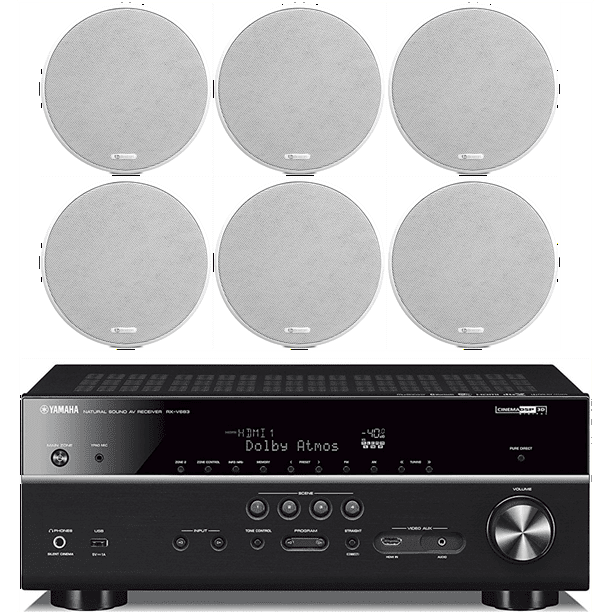 Yamaha 7 2 Channel Wireless Bluetooth 4k Network A V Wi Fi Home Theater Receiver Boston Acoustics 6 1 2 2 Way High Performance Natural Surround Sound In Ceiling Speaker System Set Of 6 Walmart Com Walmart Com