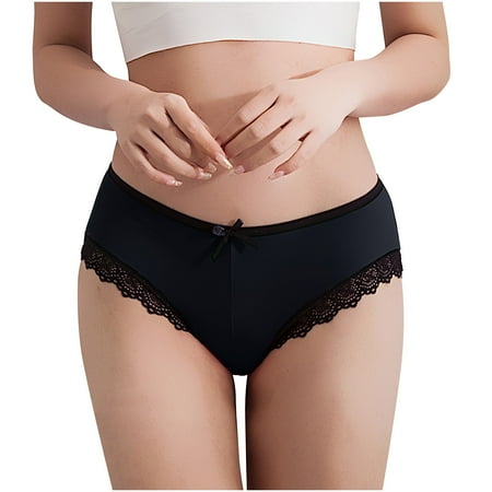 ZVNAH Panties for Women Women s Lace Bow Thin Ice Silk Women s Oversized Underwear Women s Panties
