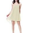 thumbnail image 2 of Ruimatai Women's Nightgown Backless Round Neck Chiffon Sling Short Sleepshirt, Stylish Hollow Out Design Comfortable Loungewear for Spring Summer, 2 of 3