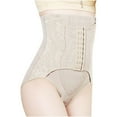 thumbnail image 2 of HUPOM Women Cotton Underwear Panties In Clothing High Waist Activewear Tie Elastic Waist Beige M, 2 of 4