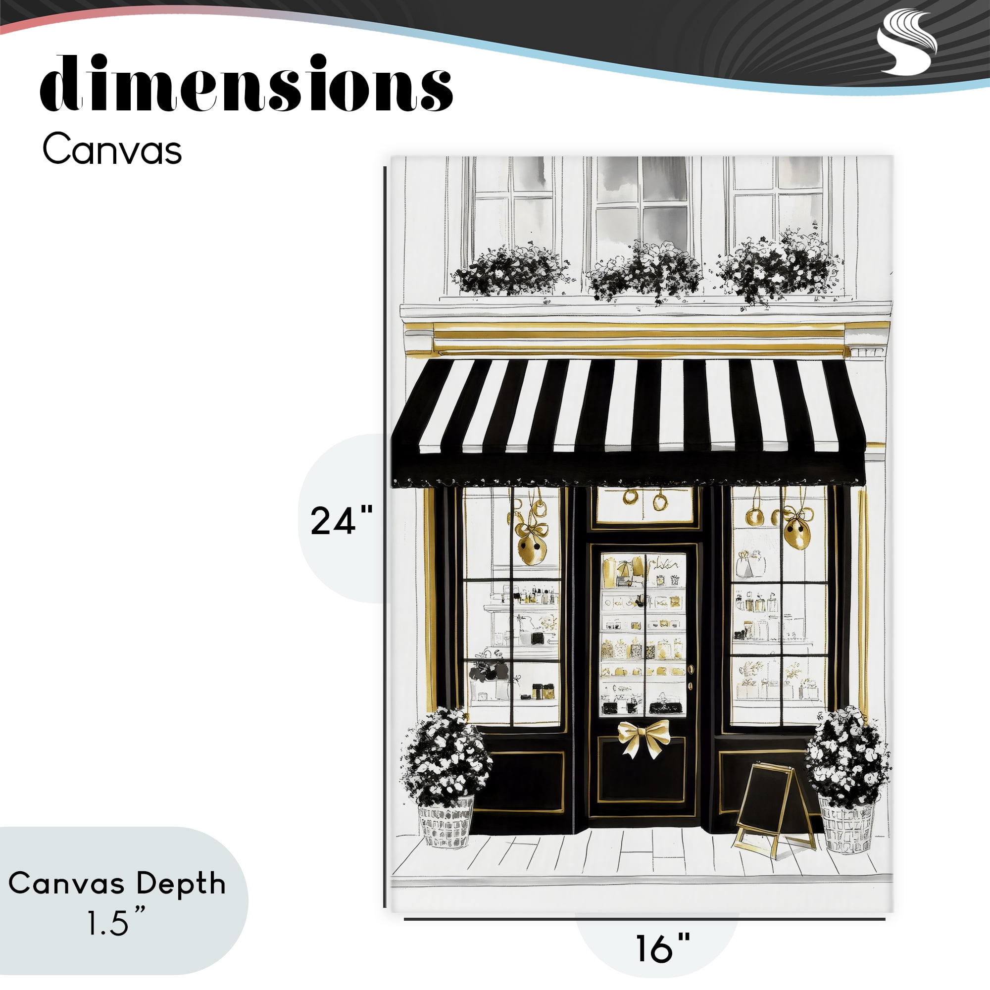 Stupell Industries Paris Storefront Window Display Canvas Wall Art, design by Petal Prints Design