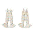 thumbnail image 4 of Okbabeha Toddler Bow/Strawberry Flare Leg Jumpsuit Baby Girl Romper Suspender Overall Playsuit, 4 of 7