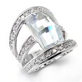thumbnail image 2 of Luxe Jewelry Designs Women's Rhodium Plated Split Shank Ring with Round Cubic Zirconia Stones - Size, 2 of 2