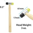 thumbnail image 4 of The Beadsmith Plastic-Rubber Jewelers Hammer - 9.5 Inches Wooden Handle - 61mm, 3oz head, 17mm Faces - Use to Flatten and Shape Sheet Metal and Wire with No Risk of Marring, 4 of 7