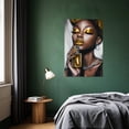 thumbnail image 2 of ZHONGYUTONG Yellow African American Wall Art Black Women Art Wall Decor Elegant Woman Canvas Prints Fashion Charm Girl Poster for Female Bedroom Home Framed (20.00" x 30.00"), 2 of 5