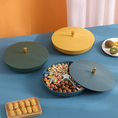

Detachable Food Tray Separated Plastic Portable Round Food Serving Tray Household Supplies-leaveforme