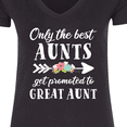 thumbnail image 4 of Inktastic Only the Best Aunts Get Promoted to Great Aunt with Flowers Women's V-Neck T-Shirt, 4 of 5