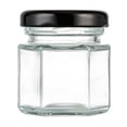 thumbnail image 3 of Botella pequeña de miel hexagonal de 45 ml Botella de vidrio transparente para encurtidos de 50 ml Botella de miel para mermelada Botella pequeña de prueba, 3 of 5