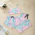 thumbnail image 2 of XuJwPNcy 3 Piece Pajama Sets for Women Fashion Crop Cami Top Short Pant and Pant Summer Sleepwear Set, 2 of 3