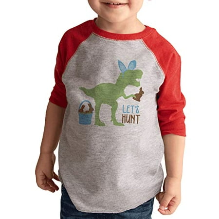 

7 ate 9 Apparel Boys Happy Easter Shirts - Easter Bunny Dinosaur Red Shirt 2T
