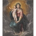 thumbnail image 2 of Cristoforo Roncalli 15x17 Gold Ornate Wood Frame and Double Matted Museum Art Print Titled - The Madonna and Child on a Crescent Moon, 2 of 4