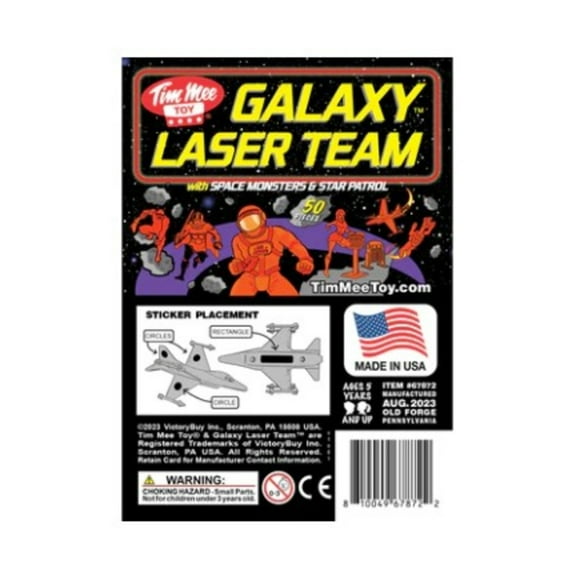TimMee Galaxy Laser Team SPACE Figures - Purple vs Orange 50pc Set - Made in USA