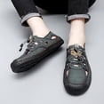 thumbnail image 6 of Mens Sandals Leather Casual Closed Toe Beach Fisherman Shoes Outdoor Summer Sports Breathable Walking Shoes Green 9 US, 6 of 7