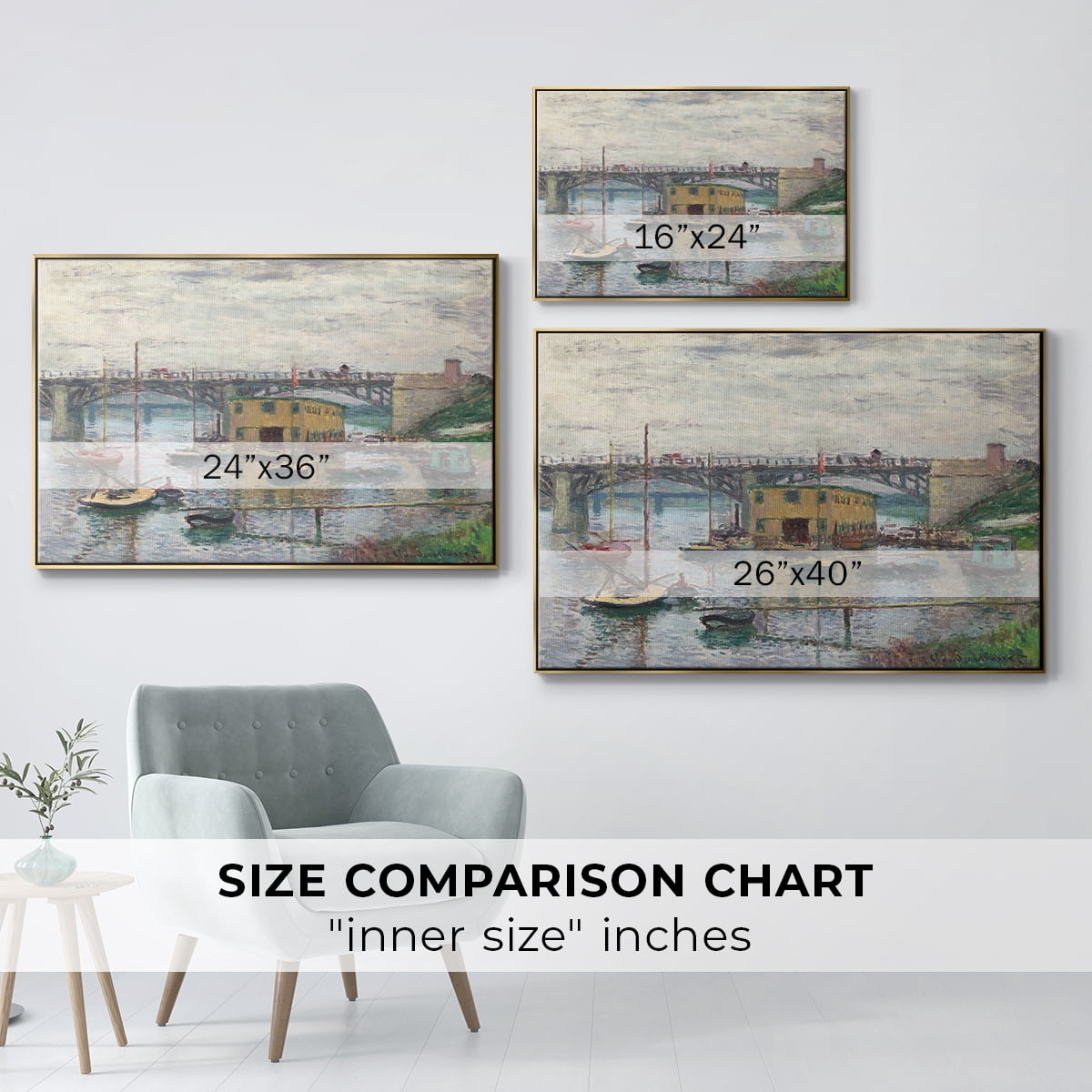 Vintage Landscape-CLV By Wexford Home Framed in Gold Wood Gallery Wrapped Canvas 27 in. x 41 in.