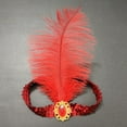 thumbnail image 2 of IDALL 1920s Flapper Headband Feather Headpiece Accessories for Women Sequined Showgirl Headpiece Red 1 One Size, 2 of 5