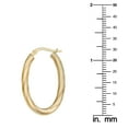 thumbnail image 2 of KoolJewelry 10k Gold Polish and Textured Finish Oval Hoop Earrings, 2 of 4